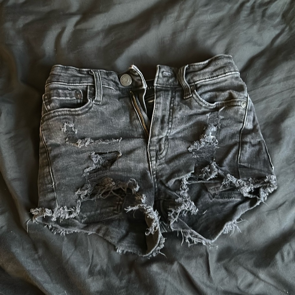 AEROPOSTALE High-Rise Denim Shorty Shorts